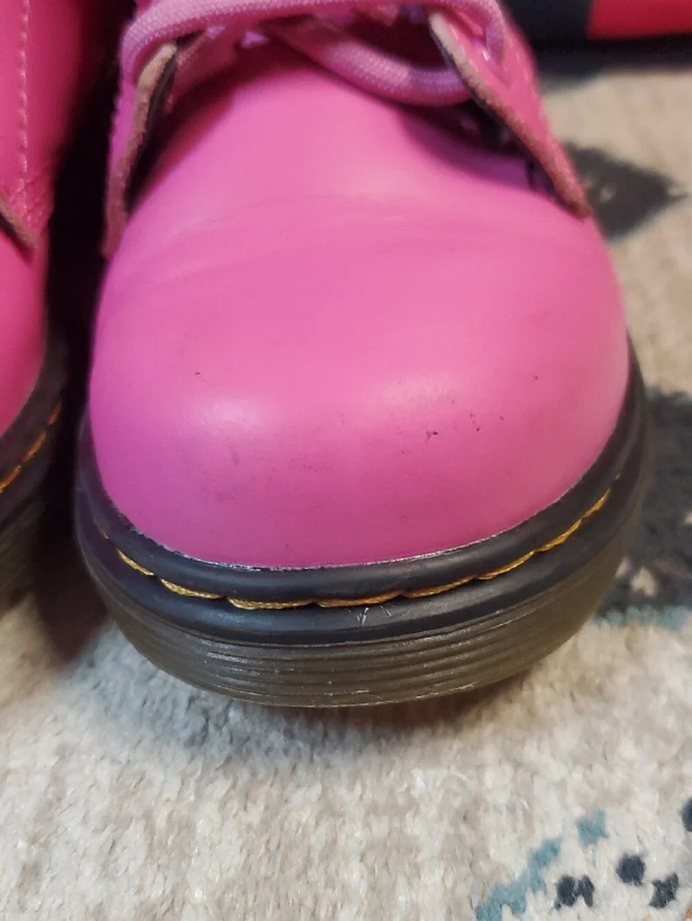 Dr. Martens Pink Lace-Up Kids Combat Boots